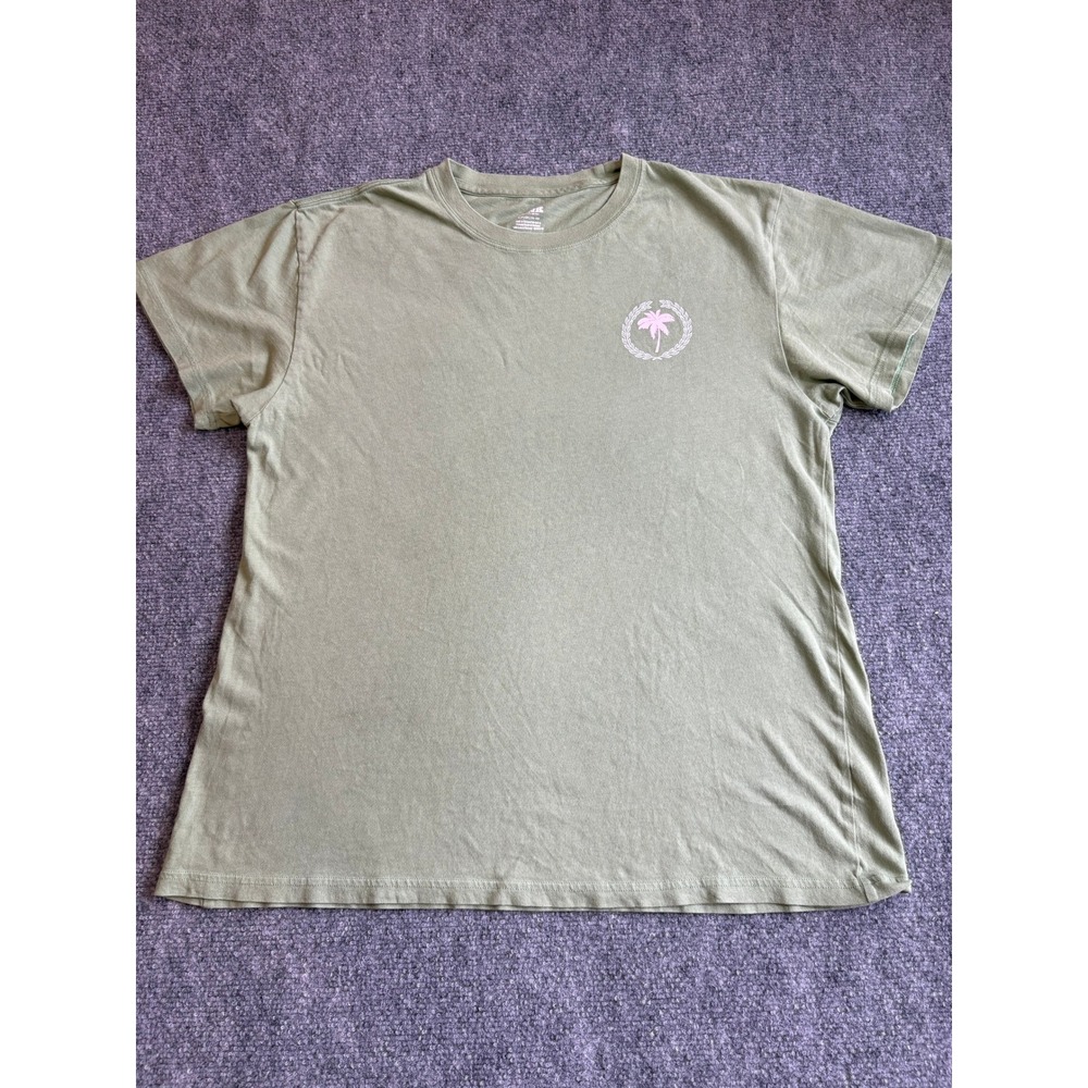 Victoria's Secret PINK Olive Green Palm Tree Graphic T-Shirt Small - Picture 5 of 15